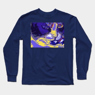 Cat in abstract colors Long Sleeve T-Shirt